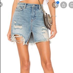 Free People Harvest Bell Denim mini skirt BNWT